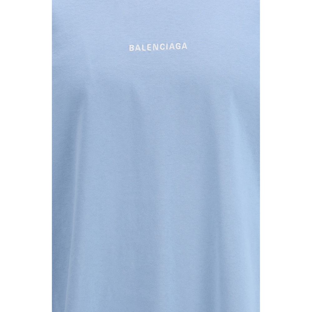 T-shirt Balenciaga en coton bleu clair