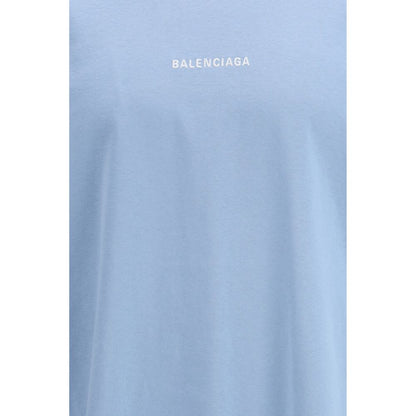 T-shirt Balenciaga en coton bleu clair