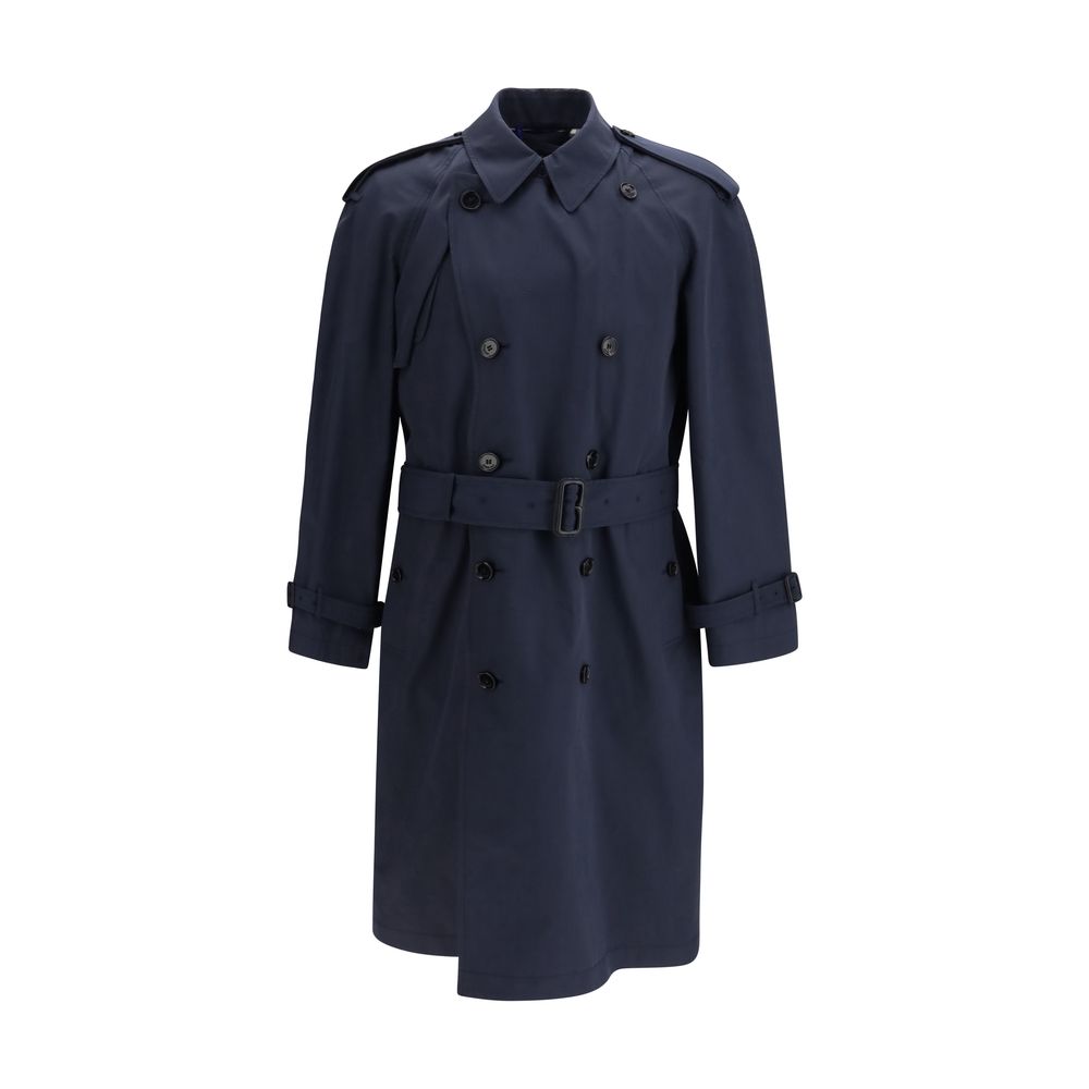 Burberry blauwe polyester trenchcoat
