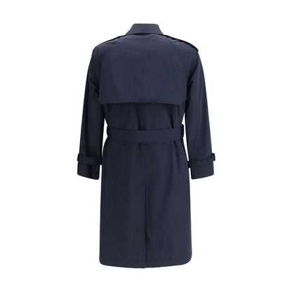 Burberry blauwe polyester trenchcoat