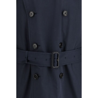 Burberry blauwe polyester trenchcoat