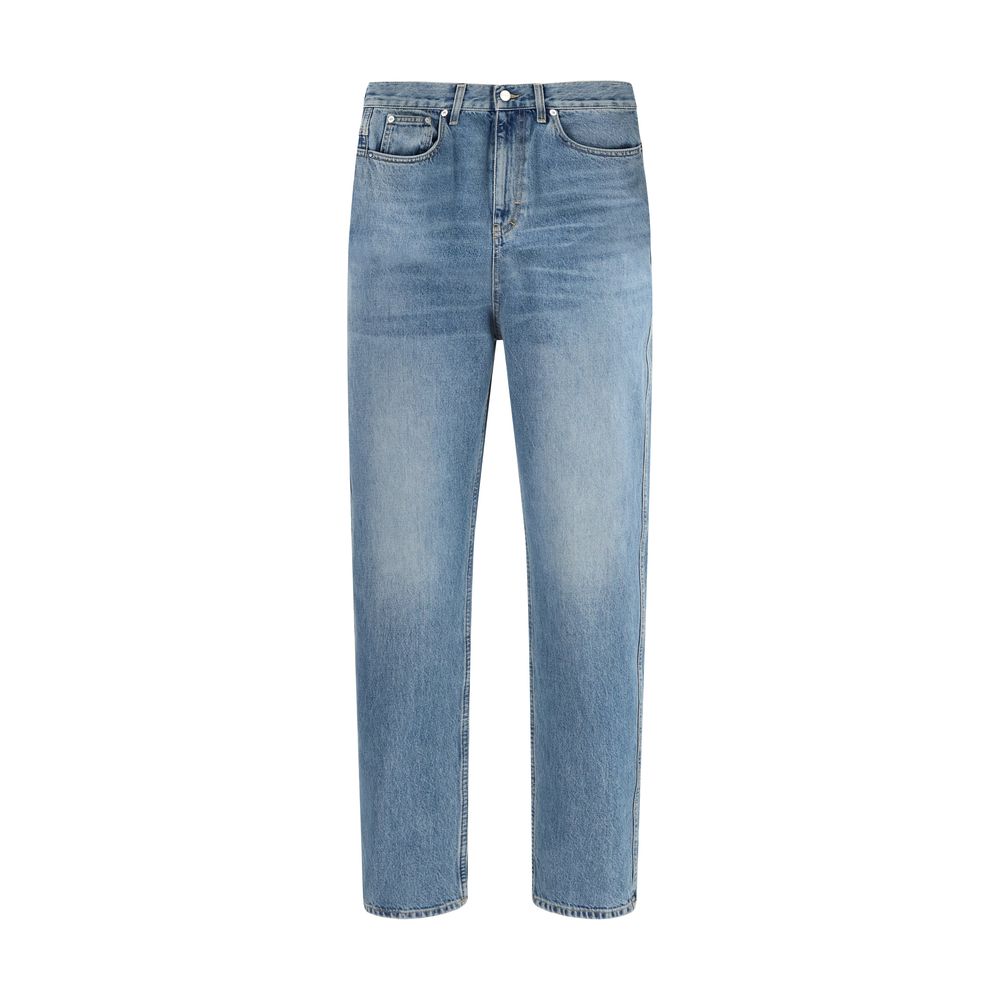 Jean slim en coton bleu clair Gucci