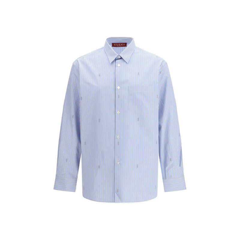 Chemise Gucci bleu clair en coton à motifs