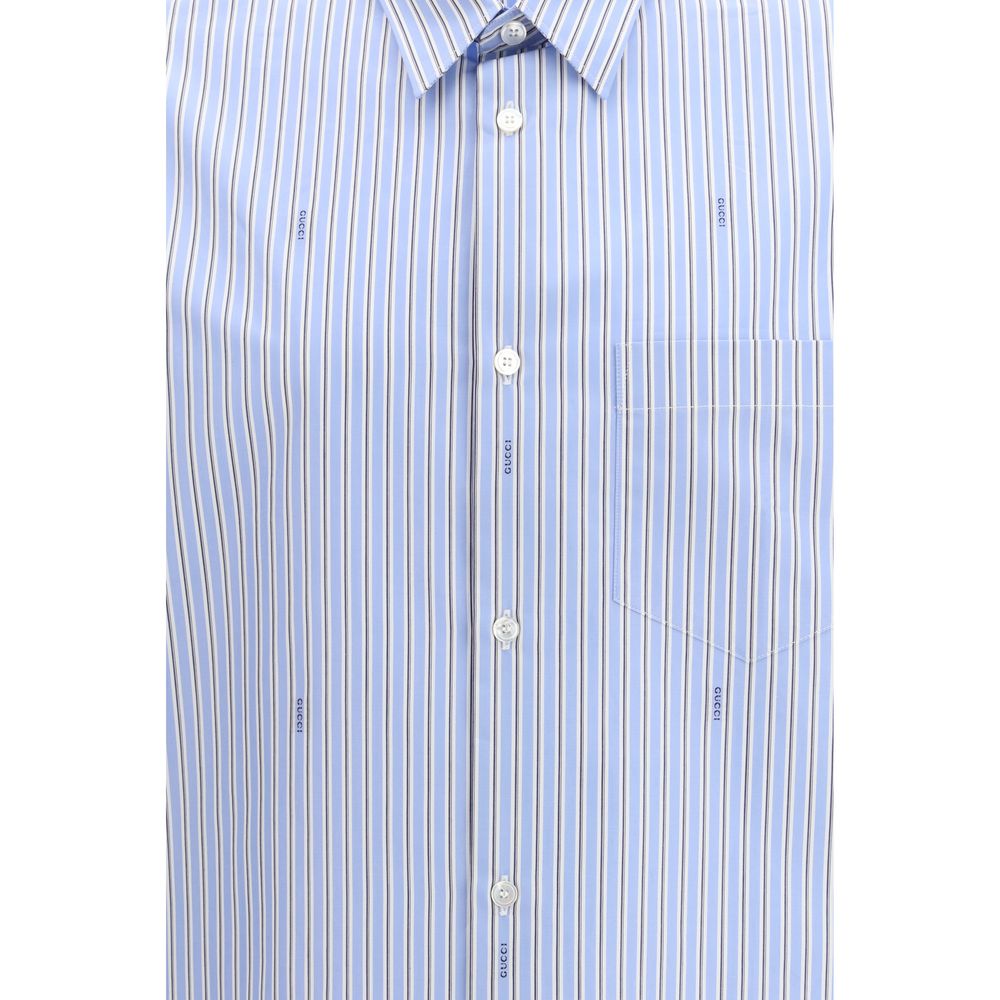 Chemise Gucci bleu clair en coton à motifs