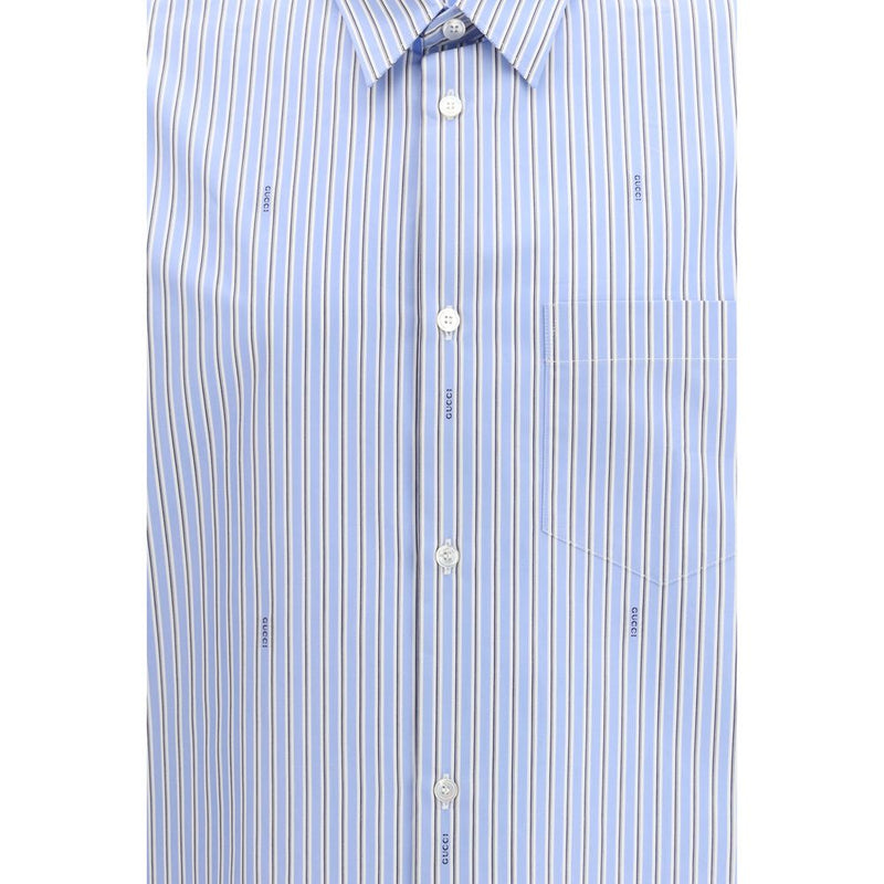 Chemise Gucci bleu clair en coton à motifs