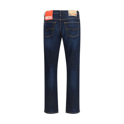 Diesel Blue Cotton Relaxed Fit Jeans