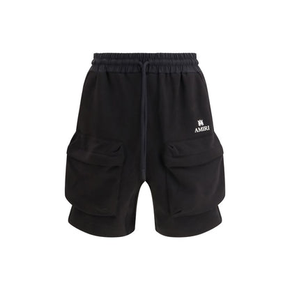Amiri Black Cotton Bermuda Shorts