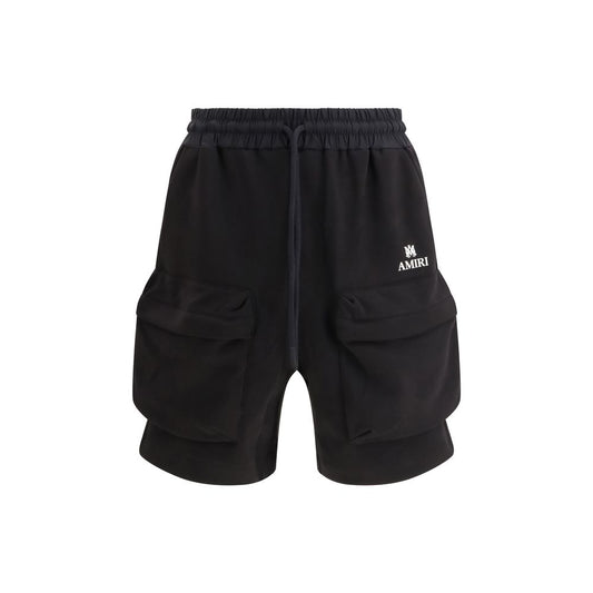 Amiri Black Cotton Bermuda Shorts