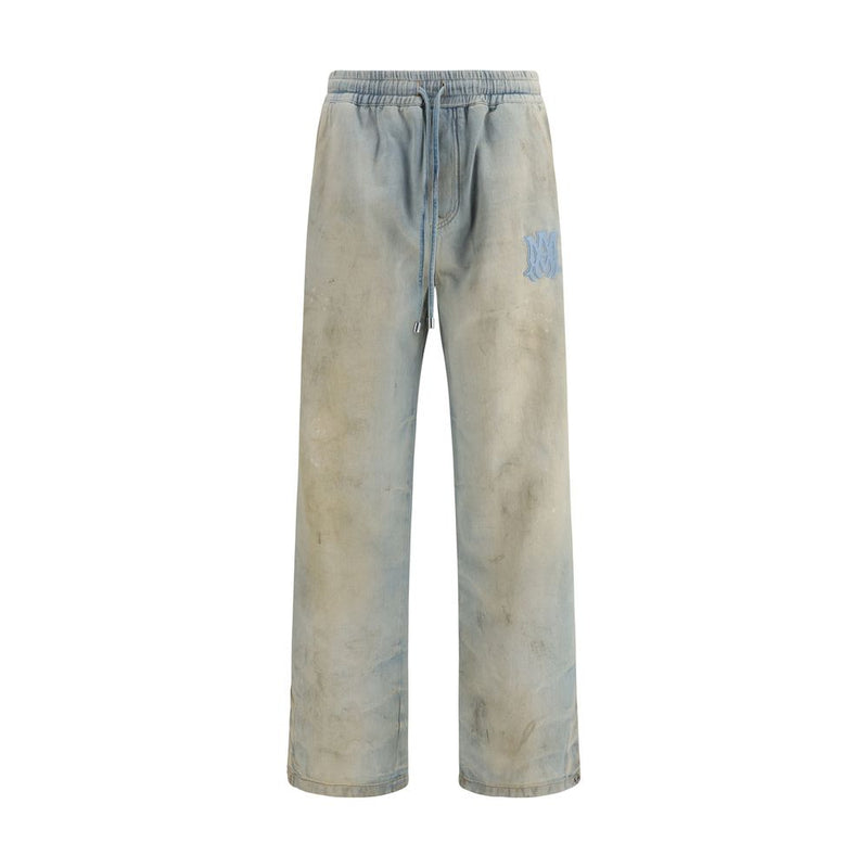 Amiri Light Blue Cotton Relaxed Fit Jeans for Men