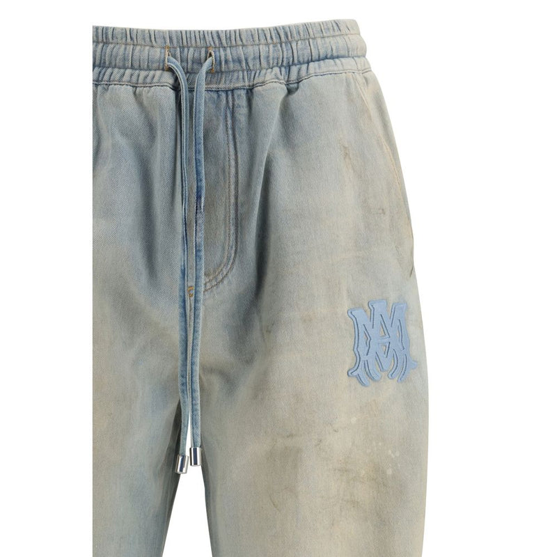 Amiri Light Blue Cotton Relaxed Fit Jeans for Men