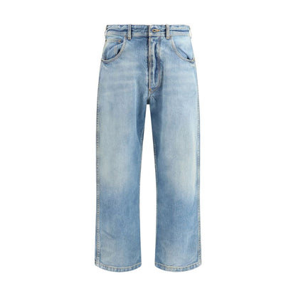 Margiela Light Blue Cotton Cropped Jeans