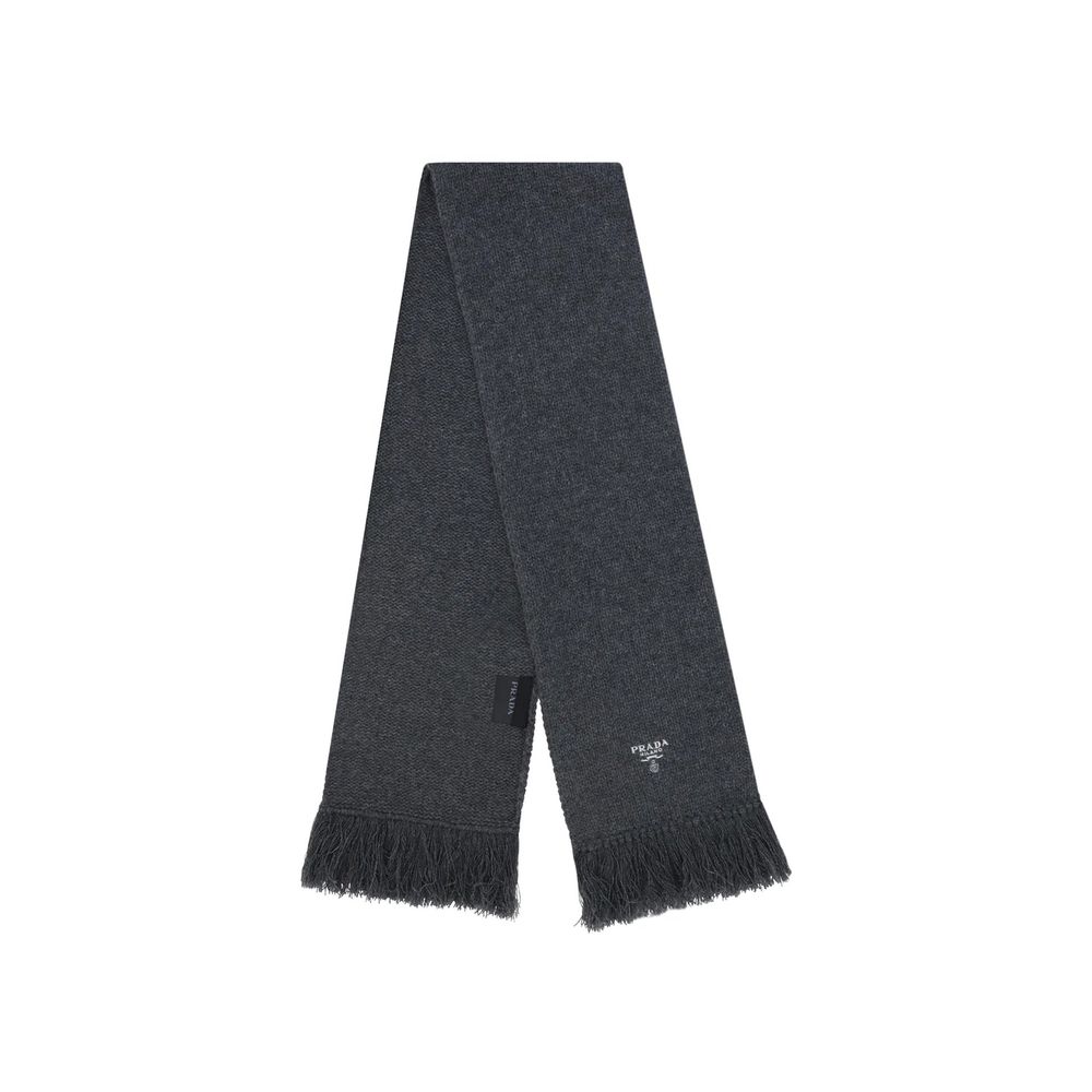 Écharpe en cachemire gris Prada