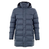 Moose Knuckles Gray Nylon Mid-Length Down Jacket