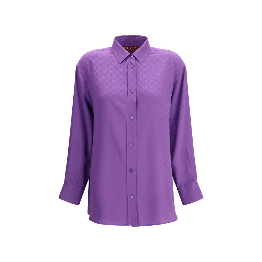 Gucci Multicolor Silk GG Supreme Print Shirt