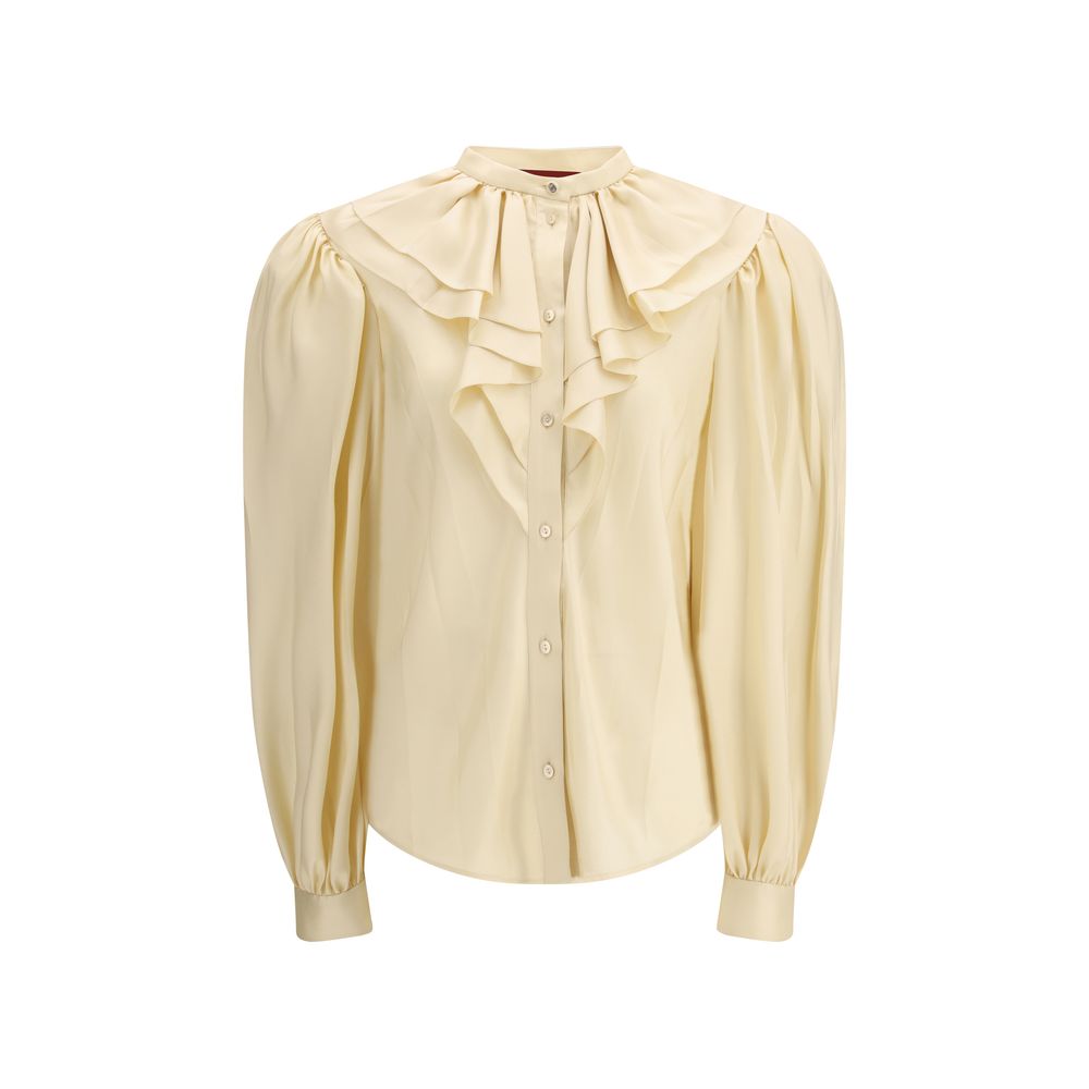 Gucci Beige Silk Shirt - Elegant Twill Design for Women