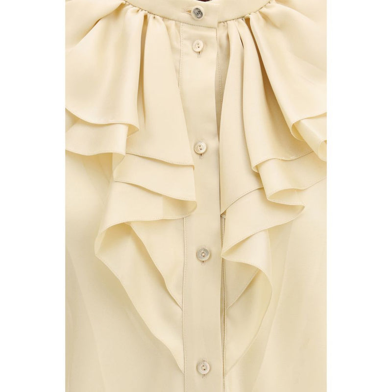Gucci Beige Silk Shirt - Elegant Twill Design for Women
