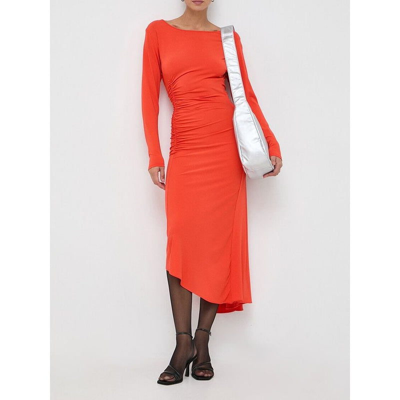 Patrizia Pepe Orange Acetate Casual Dress - Sophisticated Style