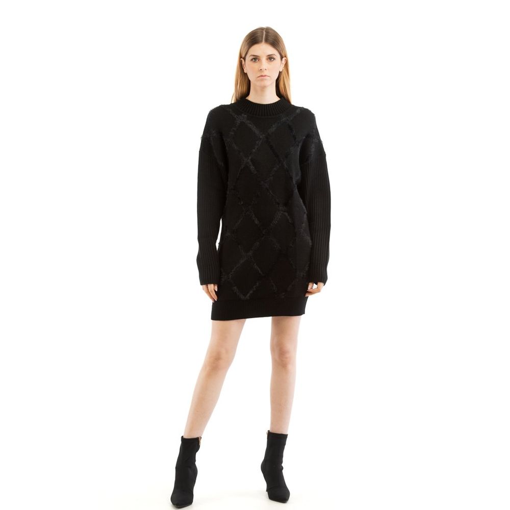 Patrizia Pepe Nero - Robe Noire en Nylon Élégante pour Soirées