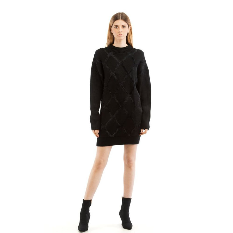 Patrizia Pepe Nero Black Nylon Casual Dress - Elegant Evening Wear