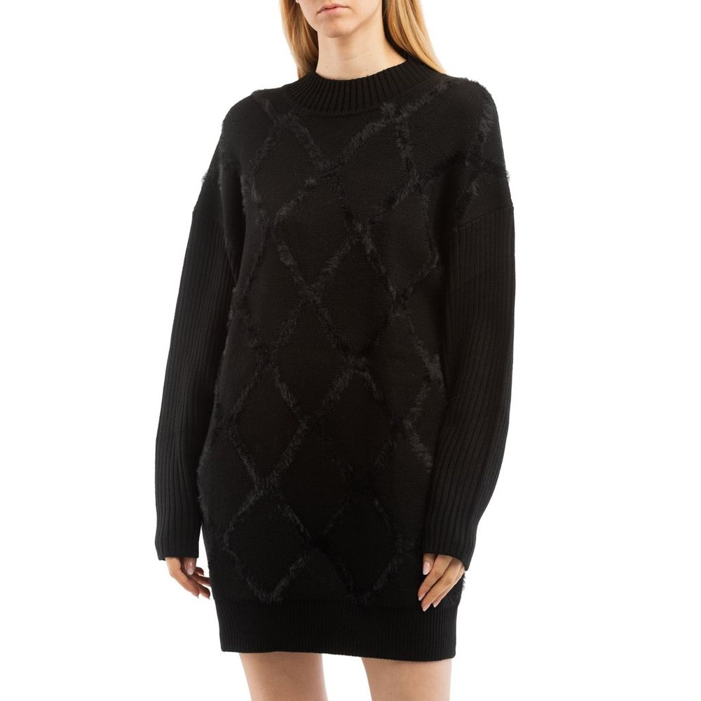Patrizia Pepe Nero - Robe Noire en Nylon Élégante pour Soirées