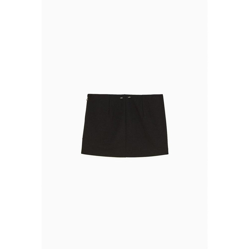 Patrizia Pepe Black Viscose Mini Skirt - Chic Italian Design