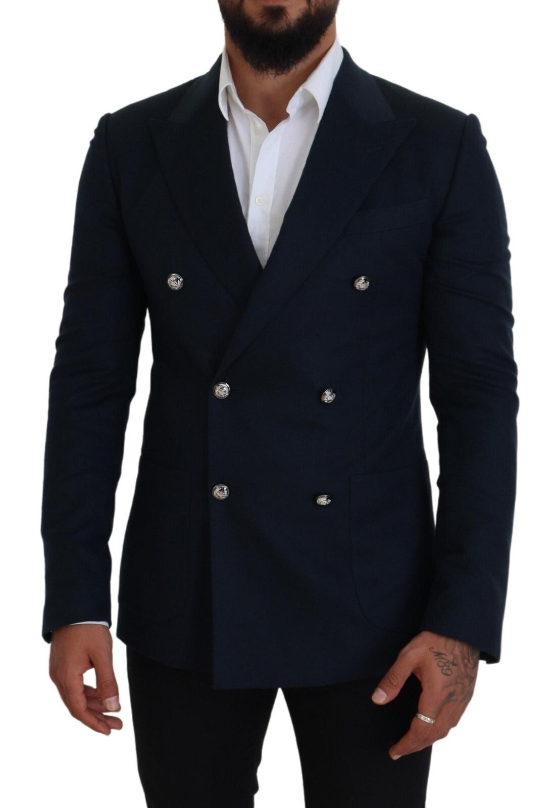 Dolce &amp; Gabbana, veste de costume formelle bleu à double boutonnage