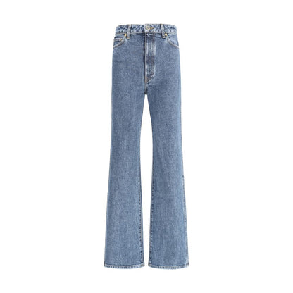 Khaite Blue Cotton Flared Jeans