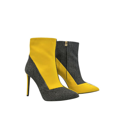 Borbonese Yellow Genuine Leather Women Boot