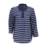 Gant Blue Viscose Women Polo Shirt - Elegant 3/4 Sleeve Design