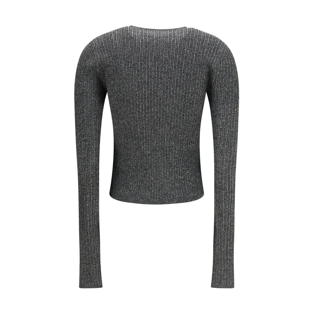 Amiri Black Viscose Cardigan - Slim Fit with Lurex Detail