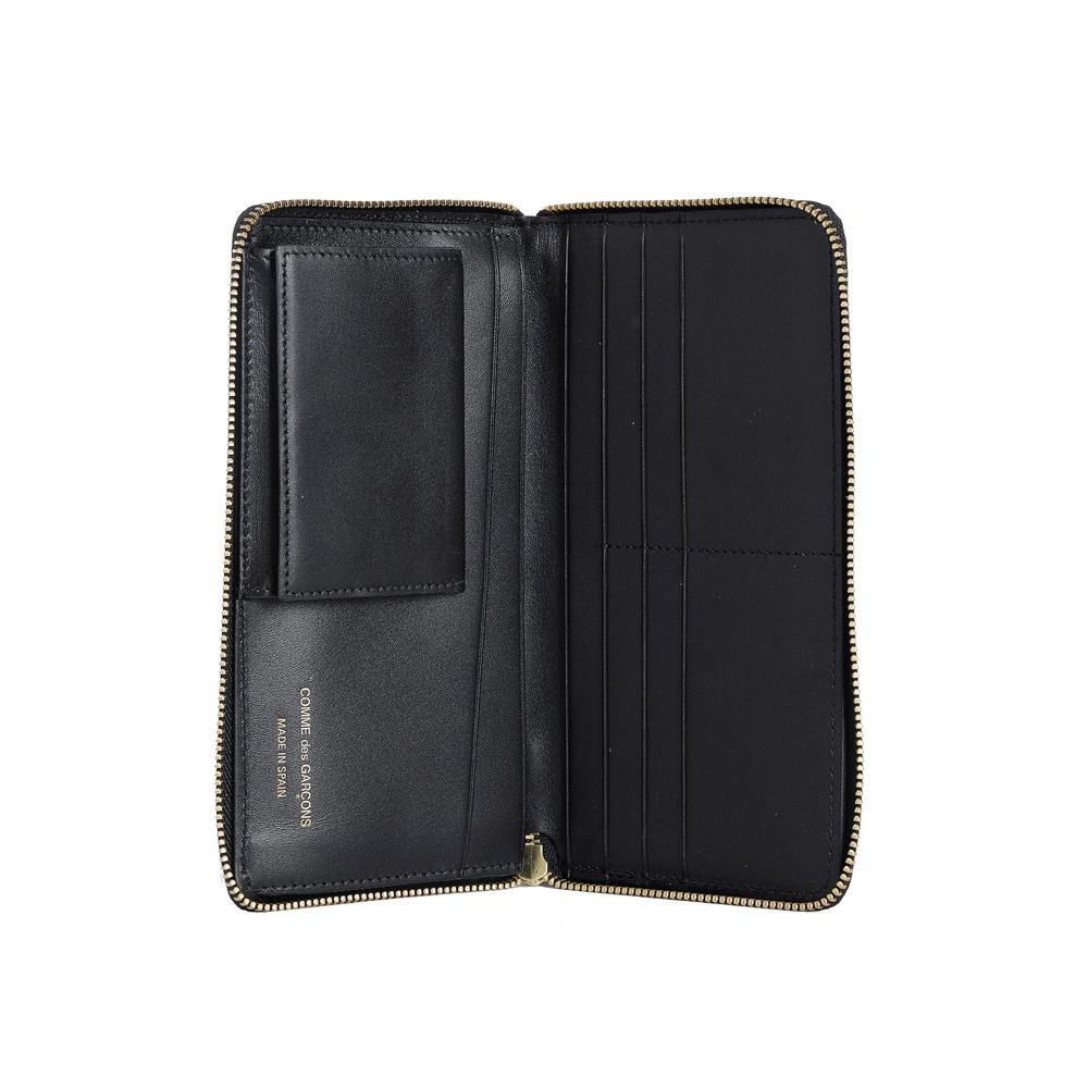 Portefeuille Comme Des Garçons en cuir de vache noir