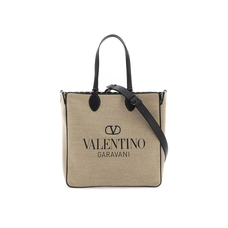 Valentino Garavani Beige Wool Tote Bag for Men