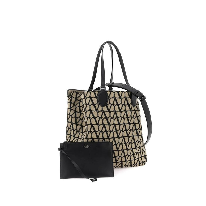 Valentino Garavani Beige Wool Tote Bag for Men
