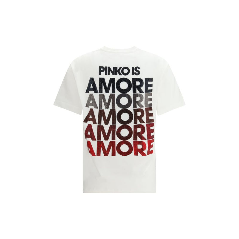 PINKO Strepitoso White Cotton T-Shirt for Women