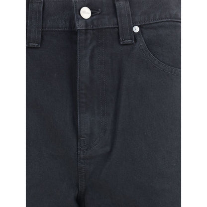 Khaite Black Cotton Straight-Leg Jeans