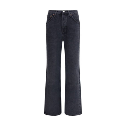 Agolde Black Recycled Cotton Straight-Leg Jeans