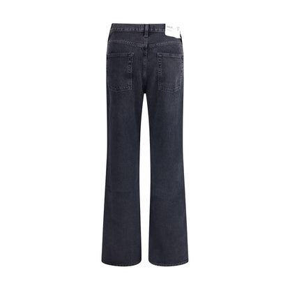 Agolde Black Recycled Cotton Straight-Leg Jeans