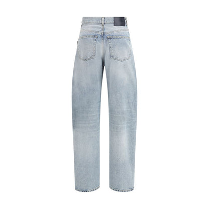 Haikure Light Blue Cotton Relaxed Fit Jeans