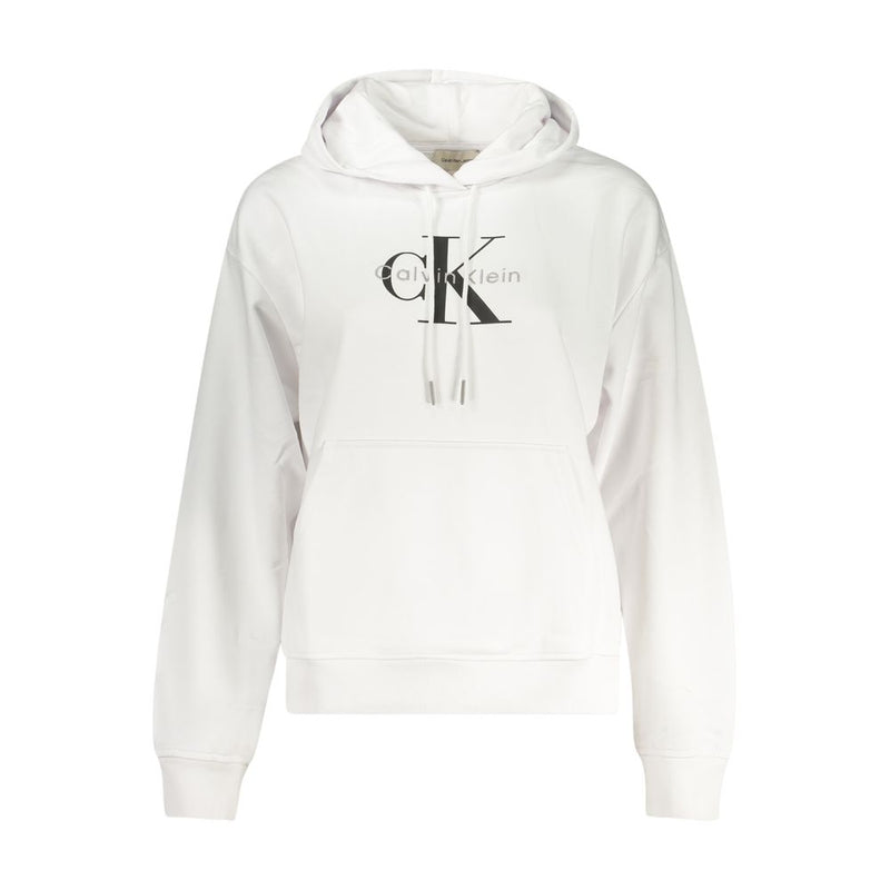 Calvin Klein Women's White Cotton Sweatshirt - Stylish & Comfortable