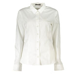 Guess Jeans Bianco Cotton Women Shirt - Elegant Long-Sleeve Design