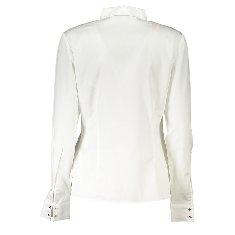 Guess Jeans Bianco Cotton Women Shirt - Elegant Long-Sleeve Design