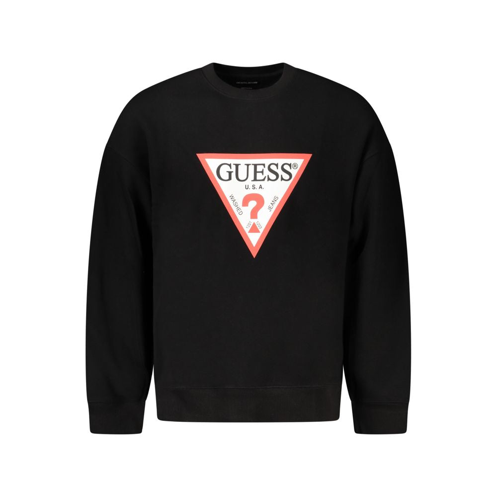Guess Jeans Black Cotton Men Sweater - Oversized Luxury