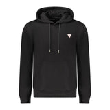 Guess Jeans Black Cotton Men Slim Fit Hooded Sweatshirt