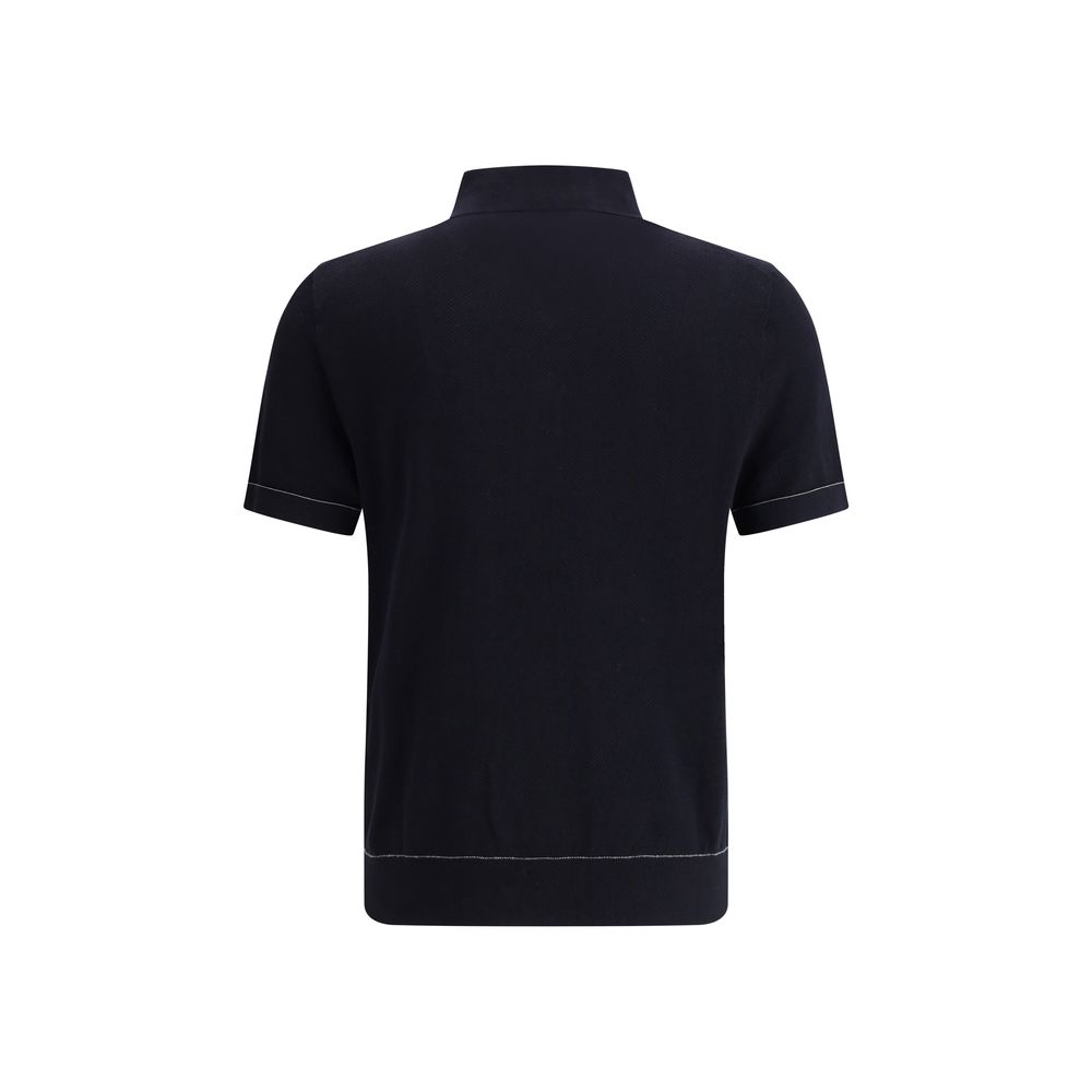 Brioni Black Cotton Polo Shirt - Timeless Elegance