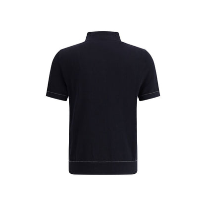 Brioni Black Cotton Polo Shirt