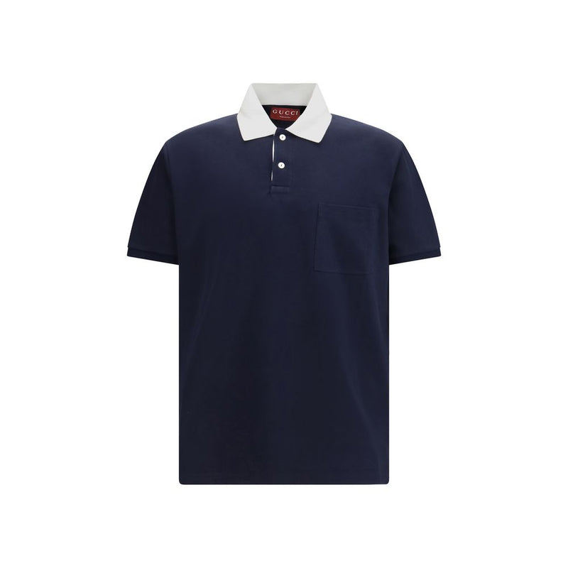 Gucci Blue Cotton Polo Shirt - SS26 Collection