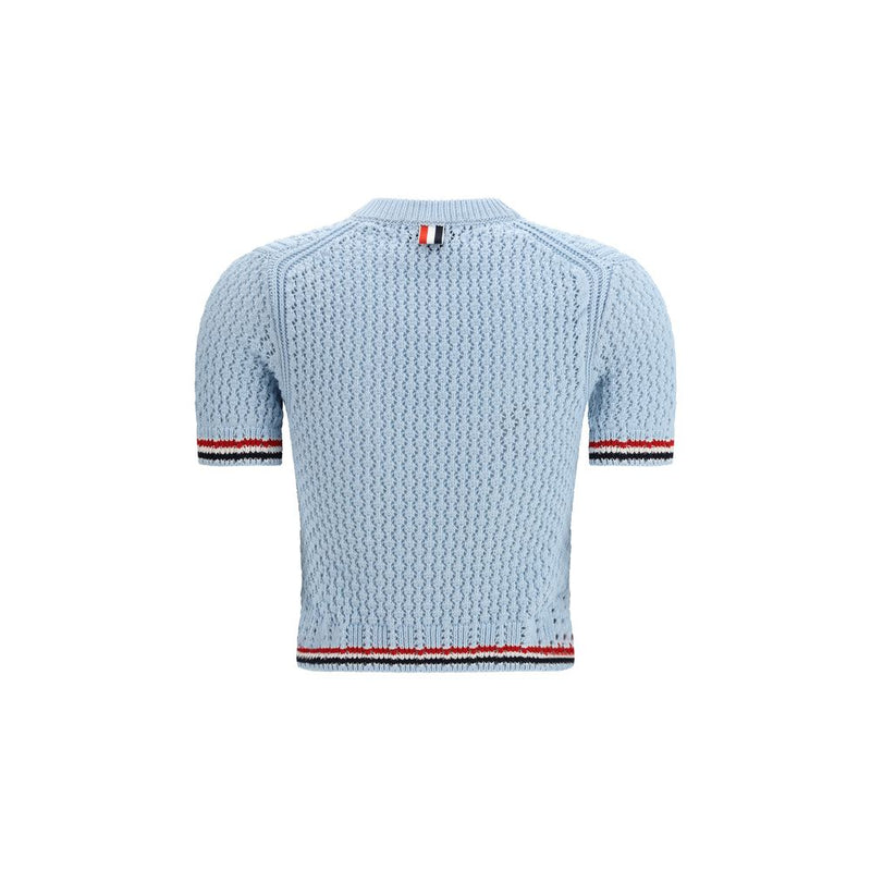 Thom Browne Blue Cotton Sweatshirt - HECTOR ICON POINTELLE STITCH