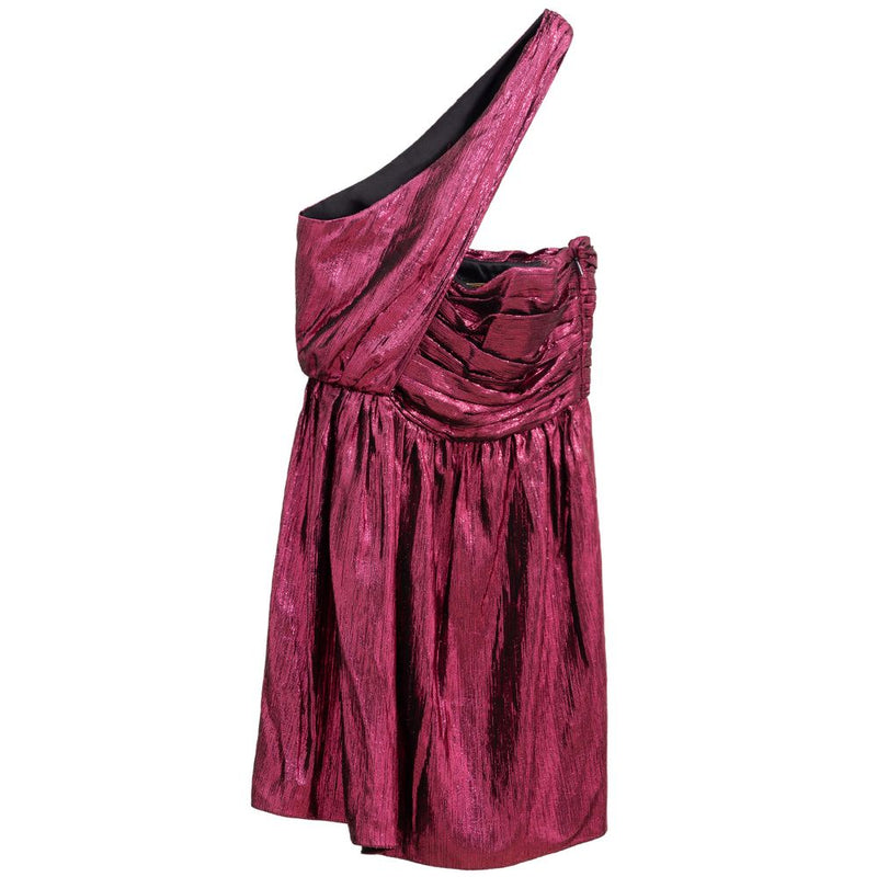 Robe courte en viscose fuchsia Saint Laurent