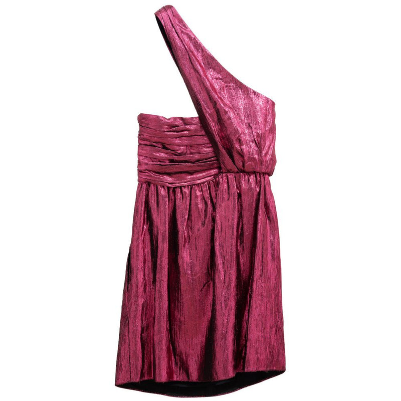 Robe courte en viscose fuchsia Saint Laurent