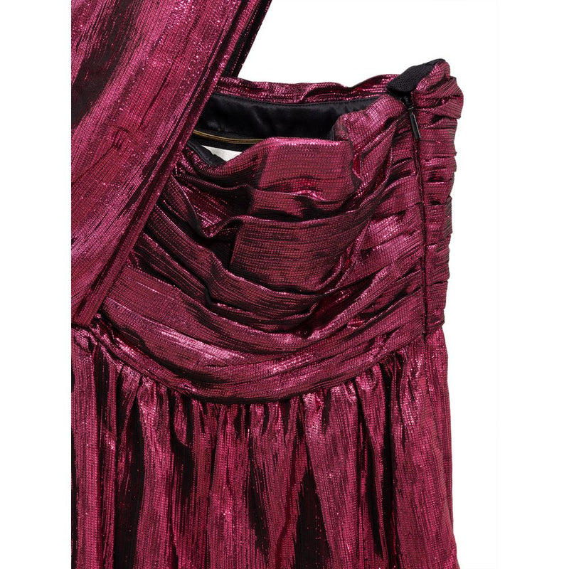 Robe courte en viscose fuchsia Saint Laurent